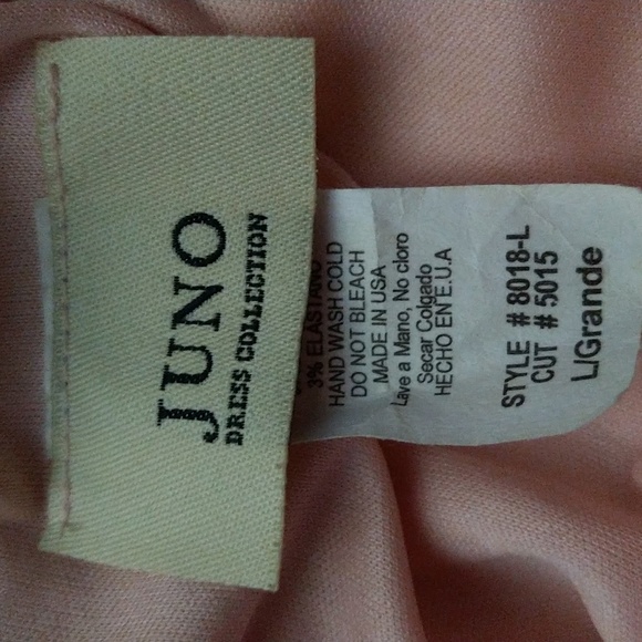 Juno Pink Long Jeweled Top Formal Dress - Picture 12 of 12